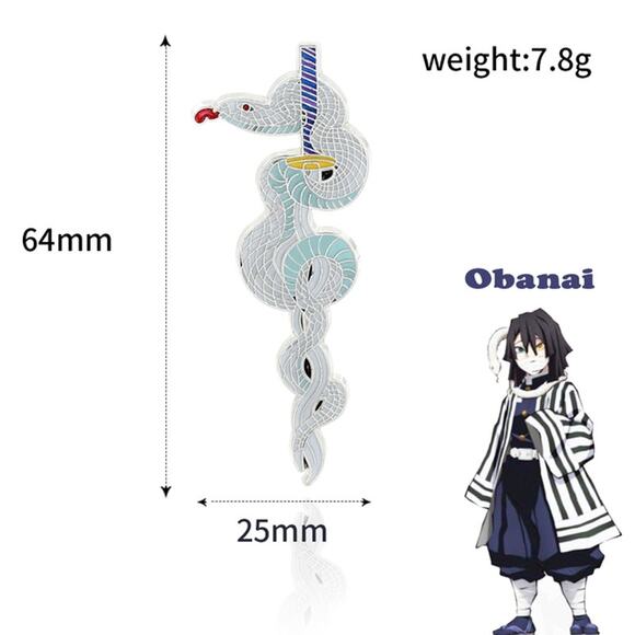 Demon Slayer Snake Hashira Iguro Obanai Sword Enamel Pins 84 - Picture 2 of 3
